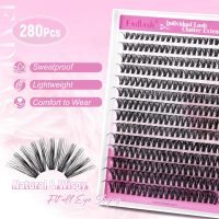 FADLASH DIY Lash Clusters Individual Eyeslash Extensions 40D Volume Eyelash Clusters Soft Band Wispy Natural Eyelash Extension Large Tray (40D-0.07-D, 8-16mm) - Image 3