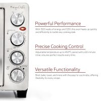 MegaChef 31.7 Liter French Door Multi-Function Electric Toaster Oven with Broil, Bake and Toast Functions - Image 6
