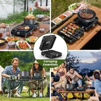 OGERY 2-Burner Foldable Camping Stove with Griddle (Textured & Smooth) and Carrying Bag, Portable Propane Camp Stove with 2 Adjustable Burners & Piezo Ignition, for Camping Tailgating Essentials Gear - Image 7