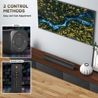 Sound Bar Speakers Bluetooth Wireless, TV Speakers Sound Bar Subwoofer, Home Theater Surround Sound Bar HDMI(ARC) Optical AUX USB 2.1ch Home Audio Sound System TV PC Wall Mount, Ebblack - Image 7