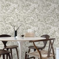 CiCiwind Peel and Stick Wallpaper Floral Wall Paper Removable Self Adhesive Vintage Contact Paper Cream and White Tropical Leaf Bedroom Bathroom Kitchen Decoral Papel Tapiz para Pared 17.3"×78.7" - Image 7