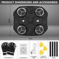 Music Boxing Machine Sport Toys for Kids,Wall Mounted Bluetooth Smart Punching Target,Training Pad Toy with Boxing Glove,Ideas Toys for Boys Girls Kids 3 4 5 6 7 8 9 10 11 12+ Years Old - Image 5