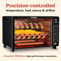 Gourmia Toaster Oven Air Fryer Combo 17 cooking presets 1700W french door digital air fryer oven 24L capacity accessories, convection rack, baking pan tray recipe book GTF7460,Large,Black - Image 3