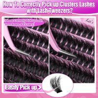 Yawamica Fluffy Lash Clusters Thick 200D Volume Eyelash Clusters 14-20mm Wispy Individual Lashes D Curly Cluster Eyelash Extensions 240pcs DIY Lash Extension for Beginners - Image 6