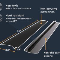 Linda’s Essentials Silicone Stove Gap Covers (2 Pack), Heat Resistant Oven Gap Filler Seals Gaps Between Stovetop and Counter, Easy to Clean Stove Gap Guard (21 Inches, Black) - Image 4