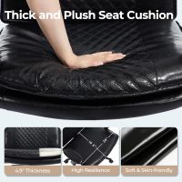 Criss Cross Chair with Flip-Up Arms and Lockable Wheels, Leather Cross Legged Office Desk Chair，Wider 125°Tilting Adjustable Swivel Computer Chair for Home, Apartment, Bedroom,Black 1 - Image 6