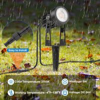 HIBOITEC Low Voltage Landscape Lighting with Transformer Photocell Sensor and Timer Spotlights Kit 52FT ETL Approved Wire Dimmable Waterproof 2700K for House Yard Trees Garden Plants Outdoor 6 Packs - Image 3