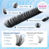 Lash Clusters 160D+260D Eyelash Clusters 12-24mm Long Lash Extension Thick Cluster Eyelash Extensions Volume Strip Mink Lashes Cluster Dramatic Full Salon Look Eyelash by CORUSCATE - Image 3