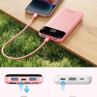 Charmast Portable Charger with Built in Cables, Power Bank with Cords Wires, Slim 10000mAh Travel Battery Pack 6 Outputs 3 Inputs 3A Fast Charging for Samsung Google Pixel LG Moto iPhone iPad - Image 8