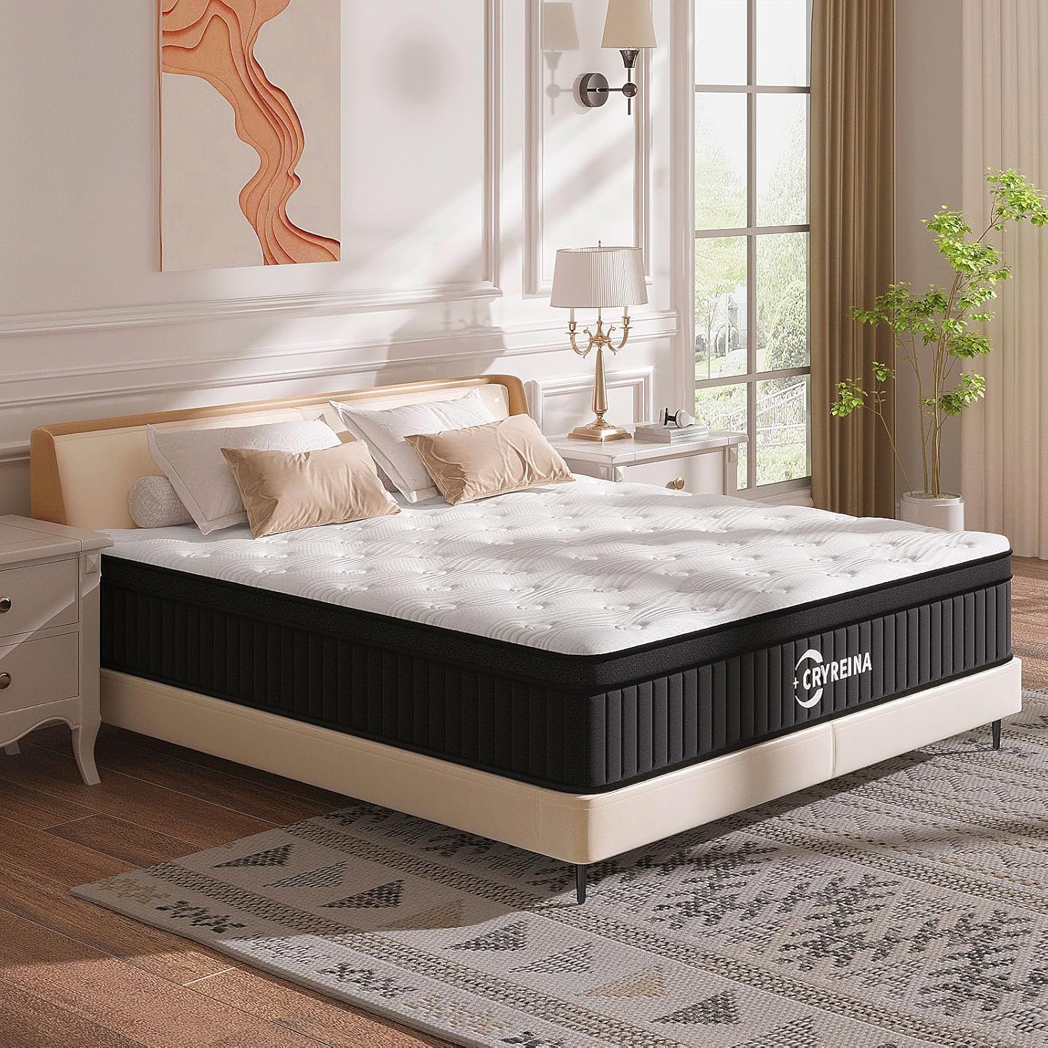 Queen Mattress, 14 Inch Queen Hybrid Mattress in a Box, Upgrade Individually Pocket Springs, Medium Firm, Pressure Relief, Breathable Comfort and Durable, CertiPUR-US Certified