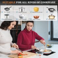 2 Burner Electric Cooktop - 12 Inch Plug in Portable 110V Electric Cook Top, Built-in & Countertop Ceramic Stove Top with Knob Control, 9 Power Levels and Overheat Protection - Image 5