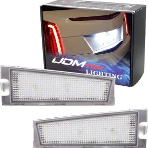 iJDMTOY OEM-Fit 3W Full LED License Plate Light Kit Compatible With 2008-2010 Cadillac CTS CTS-V Sedan, Powered by 18-SMD Xenon White LED Diodes