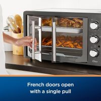 Oster Extra-Large French Door Toaster Oven, 6-in-1 Countertop Air Fryer Oven, Stainless Steel - Image 2