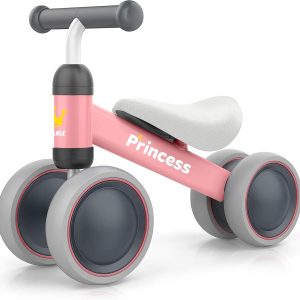 BEKILOLE Baby Balance Bike for 1 Year Old Girl Gifts, 10-24 Month Toddler Balance Bike, 4 Silent Wheels Pre-School First Ride On Toys, 1st Birthday Gifts