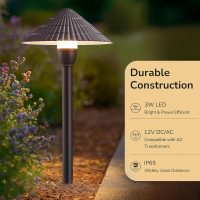 EDISHINE 5CCT Low Voltage Pathway Lights Wired, 2700K-5000K LED Landscape Path Lights, 12V AC/DC 3W 160LM Waterproof Outdoor Landscape Lighting for Sidewalk Garden Walkway, Aluminum, 4 Pack - Image 3