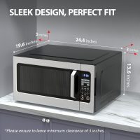 Toshiba ML-EM62P(SS) Large Countertop Microwave with Smart Sensor, 6 Menus, Auto Defrost, ECO Mode, Mute Option & 16.5" Position Memory Turntable, 2.2 Cu Ft, 1200W, Stainless Steel - Image 3