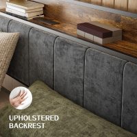 Full Bed Frame with Storage Charging Station Headboard, Smart LED Light, Metal Platform Bed No Box Spring Required, Easy Assembly, Noise Free - Image 6