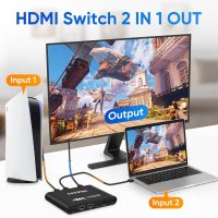 4K@30 Media Player with 2 in 1 Out HDMI Switch Function, 2 Port HDMI Switcher Splitter, Automatic Switch with Remote, Medie Player Supports Image, Music, Video Playback - Image 3