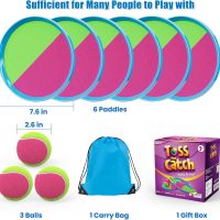 Aywewii Fun Toss and Catch Ball Set Kids Games, Beach Outdoor Backyard Lawn Toys for Kids with 6 Paddles and 3 Balls, Birthday Gift for Age 3-12 Old Boys Girls Kids Adults Family - Image 8
