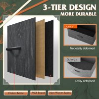 WLIVE Fabric Dresser for Bedroom, Tall Dresser with 8 Drawers, Storage Tower with Fabric Bins, Double Dressers, Chest of Drawers for Closet, Living Room, Dormitory, Charcoal Black Wood Grain Print - Image 5