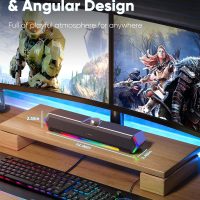 LENRUE G11 Computer Speakers for Desktop, Touch Lights PC Speakers with Surge Clear Sound, USB C/USB Powered for Computer Desktop PC Laptop Monitor - Image 4