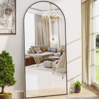 Antok Arched Full Length Mirror, 76"x34" Arched Floor Mirror, Glassless Mirror Full Length with Stand, Floor Mirrors Freestanding, Wall Mounted Mirrors for Bedroom Living Room, Black - Image 2