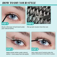 Lash Clusters Kit 320Pcs,DIY Individual Lashes Extension Kit,Lash Bond And Seal,Lash Remover For Eyelashes Extensions,Lash Applicator Tool For False Eyelash Cluster Kit At Home(3040D,D-Mix9-16mm Kit) - Image 5