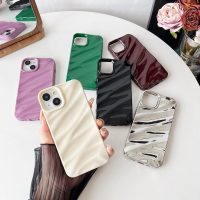 Caseative for iPhone 14 Case,Water Ripple Pattern Curly Wave Shape Soft Phone Case (Wine Red) - Image 2