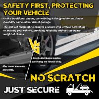 Tow Straps V Bridle w/ 15'' J Hooks | 3" x 24'' Recovery V Strap for Car Hauler, Wrecker Rollback | 5400 lbs Working Load | Heavy Duty Tow Straps with Hooks for Towing and Recovery - Image 5