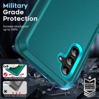 LeYi Compatible for Samsung Galaxy-A13-5G-Phone Case: Samsung A13 Phone Case with Tempered Glass Screen Protector, 3 in 1 Rugged Cover, Military Grade Shockproof Funda para Galaxy A 13 5G Case, Teal - Image 4