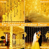Ollny Curtain Lights 6.6x6.6ft, 200 LED String Lights with Remote 8 Modes Dimmable Timer, USB Power Fairy Light for Bedroom Backdrop Indoor Wall Window Wedding Decor, Warm White - Image 7