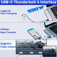Surface Laptop 7 USB Hub Docking Station, Surface Laptop 2024 Accessories with 4K HDMI, USB-C Thunerbolt 4 (8K Display+40G Data+100W Charging), 2 USB 3.0, USB-C, SD/TF, hub for Surface Laptop 7 (2024) - Image 5