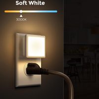 L LOHAS LED Night Lights Plug into Wall 2-Pack, 0.3W Plug in Night Light, Dusk to Dawn, 3000K Soft White, Bright Nightlight Auto-On/Off, for Adults Kids Room Bedroom Bathroom Hallway Kitchen, Non-Dim - Image 2