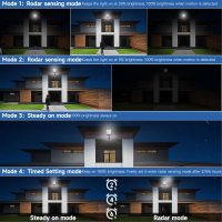 Solar Lights Outdoor Waterproof, 6500K Dusk to Dawn Solar Street Light Motion Sensor with Remote, LED Security Flood Light for Outside Garden Yard Path, Oudoor Parking Lot Lights, 4PACK - Image 3