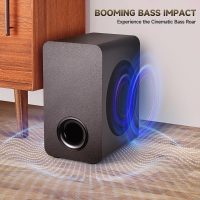 Sound Bar Speakers Bluetooth Wireless, TV Speakers Sound Bar Subwoofer, Home Theater Surround Sound Bar HDMI(ARC) Optical AUX USB 2.1ch Home Audio Sound System TV PC Wall Mount, Ebblack - Image 3