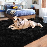 Black Rug for Bedroom, Soft Shaggy Modern Shag 4x6 Area Rugs for Living Room, Upgrade Non-Slip Plush Fluffy Carpet for Kids Boys Girls Room Dorm Home Decor Aesthetic - Image 3