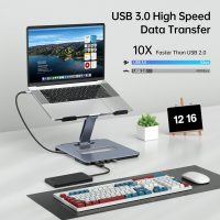 BENFEI Laptop Stand with USB C 6in1 Docking Station, HDMI 4K@60Hz, 4*USB3.0, 100W PD Compatible with MacBook Pro/Air, iPad Pro, XPS, Thinkpad - Image 5