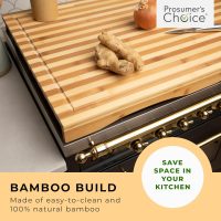 Prosumer's Choice Stovetop Cover Bamboo Cutting Board | Premium, Sustainable, Expands Kitchen Space, Easy to Clean - with Adjustable Legs and Juice Grooves - Large - 29.5"L x 3.5"W x 21"H - Image 3