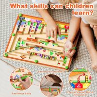 Montessori Toys,Magnetic Color and Number Maze,Wooden Toys for Ages 2-4,Toddler Fine Motor Skills Toys for Boys Girls - Image 5
