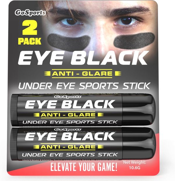 GoSports Anti Glare Eye Black Sports Stick for Football, Baseball, Softball & More - 2 Pack Under Eye Sports Paint Sticks