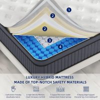 Firm Queen Size Mattress [Enhanced], 14 Inch Queen Mattress In A Box, Hybrid Mattresses With Gel Memory Foam & Independent Pocket Springs, Pressure Relief, Cooling, Additional Support, 365-Night Trial - Image 3