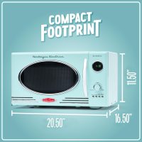 Nostalgia Retro Countertop Microwave Oven, 0.9 Cu. Ft. 800-Watts with LED Digital Display, Child Lock, Easy Clean Interior, Aqua - Image 5