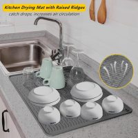 Stove Top Cover for Electric Stove, Stove Cover 28x20inch, Heat Resistant Stove Top Mat, Silicone Stove Mat for Glass Top Stove, Dish Drying Mat for Kitchen (Black, XL) - Image 3