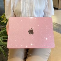 MEEgoodo Glitter Case for M4/M3/M2 MacBook Air 15 inch Case 2025 2024 2023, Fit Model (A3241/A3114/A2941), Laptop Shell with Keyboard Cover&Camera Cover&OTG Adapter& Screen Protector, Glitter Pink - Image 7