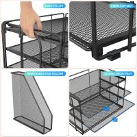 gianotter 4-Tier Paper Organizer With Magazine Holder, Desk Organizers and Accessories, Desk Accessories & Workspace Organizers, File Organizer for Office Supplies Storag (Black) - Image 7