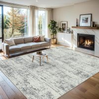8x10 Area Rugs for Living Room - Washable Rug Modern Abstract Soft Large Neutral Non-Slip Carpet Indoor Floor Stain Resistant Thin Carpets for Bedroom Dining Room Farmhouse Nursery Home Office Grey - Image 9