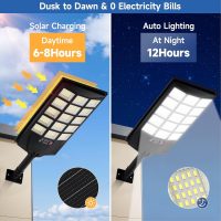 Solar Lights Outdoor Waterproof, 6500K Dusk to Dawn Solar Street Light Motion Sensor with Remote, LED Security Flood Light for Outside Garden Yard Path, Oudoor Parking Lot Lights, 4PACK - Image 2