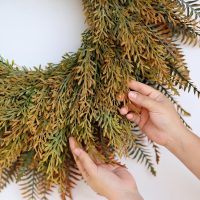 26'' Large Fall Wreath for Front Door, Porch, Window- Artificial Fern Leaves and Faux Wheat Grass Outdoor Autumn Wreath for Home, Farmhouse Wall Thanksgiving Day Harvest Festival Decor - Image 7