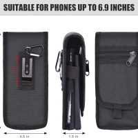Dual Phone Holster, Large Smartphone Pouch, Belt Clip Tool Pouch, Multi-Purpose Tactical Cellphone Holder for Working, Hiking, Camping, Barbecue, Rescue (XL) - Image 2