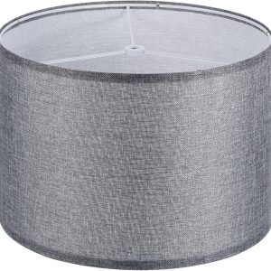 PATIKIL Drum Lamp Shades, 13"x13"x9" Linen Round Lamp Shade for Table Lamps Easy Assembly Lampshade for Table Lamps Floor Lamps Bedside, Gray